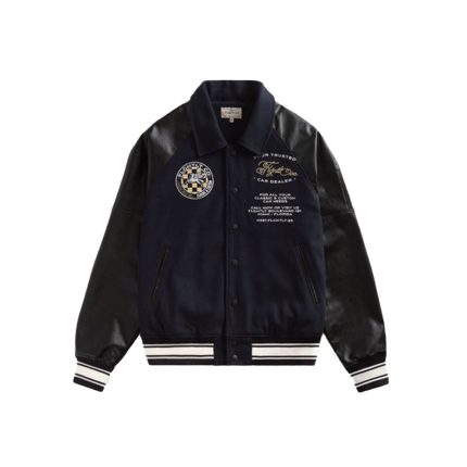 Black Varsity Jacket with Different Patches