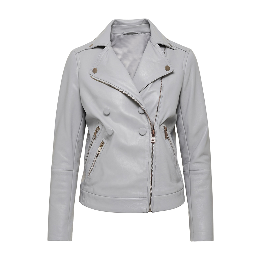 Gray Ladies Leather jacket Gray Ladies Leather jacket