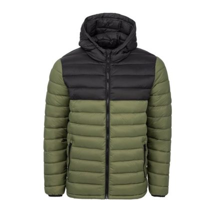 Two Color Winter Bubble Jacket with hoodie