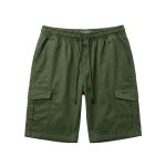Green Cotton Jeans Pockets Shorts