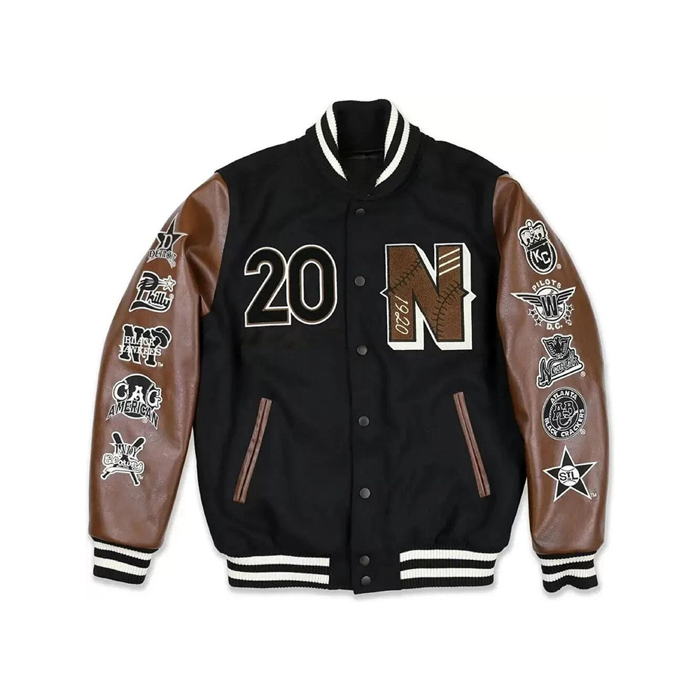 Black & Black Varsity Jacket with Different Patches Black & Black Varsity Jacket with Different Patches