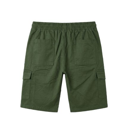 Green Cotton Jeans Pockets Shorts