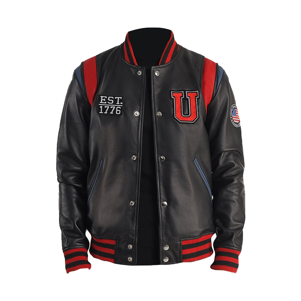 Black and Red Varsity Jacket with Different Patches Black and Red Varsity Jacket with Different Patches