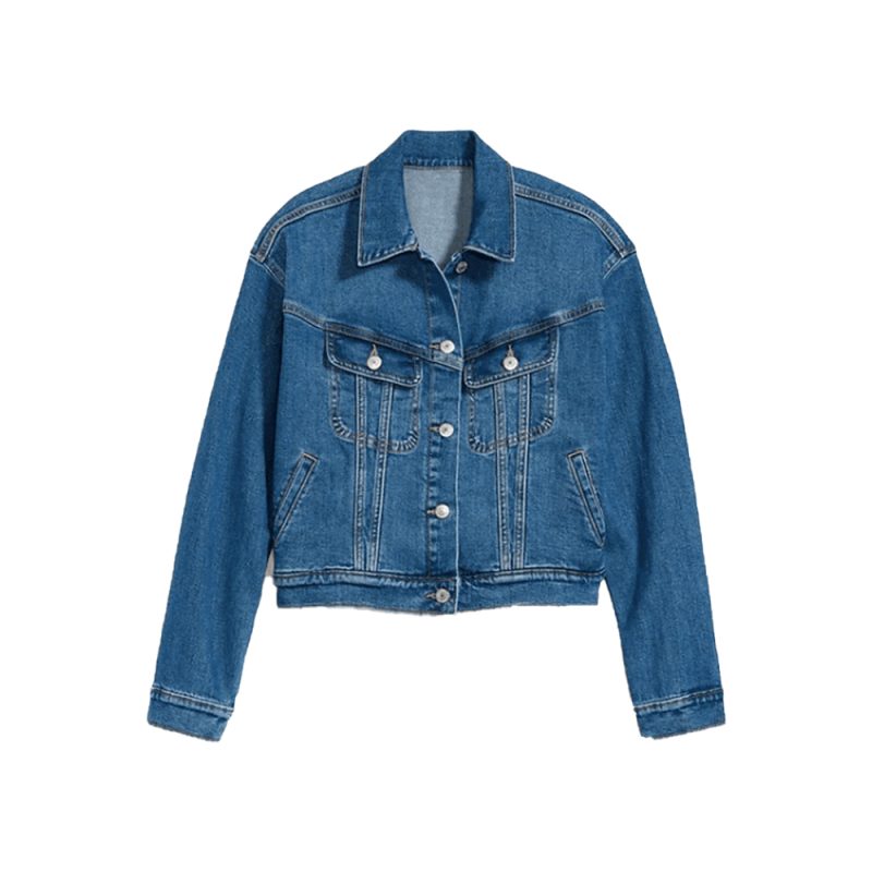 Ash Blue Color Jeans Ladies Jacket