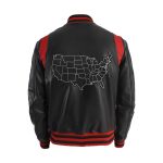 Black and Red Varsity Jacket with Different Patches