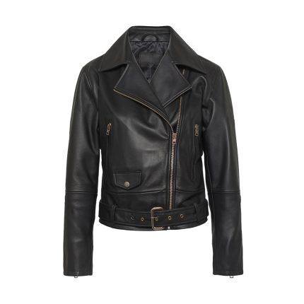 Ladies Motorbike Style Leather Jacket